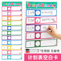 Children Time Plan Table Blank Card Handwritten Card Schedule Plan Table Kindergarten Teaching Aids 12 Send Pens