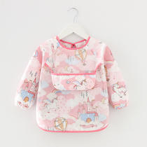 Baby eating bib children's anti-wearing waterproof and anti-dirty apron boys and girls protective clothing cotton rice pocket gown