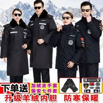 Black cotton coat security cotton coat thick cold and warm winter cotton coat cotton coat multi-function warm coat