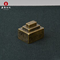 Antique seal carving Old copper seal One side three seals Nine stacks of seals Copper square chapter Idle chapter collection Solid pure copper seal 4×3cm
