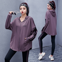 Large size yoga suit womens long sleeve autumn sportswear morning running step clothes gym fitness clothing Net red autumn and winter