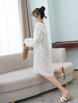 2021 new ice silk chiffon sunscreen cardigan womens medium-long summer thin section fairy sunscreen coat outside with shawl
