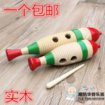 Orff musical instrument frogs childrens percussion instrument toys scraping kindergarten early education wooden fish frog