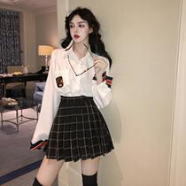Genuine jk uniform grid skirt Early autumn college style suit Fried street students school season Thai school uniform Nano spring and autumn