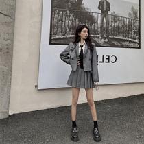 College style leisure suit early autumn genuine original school for students school uniform suit jacket pleated skirt two-piece set