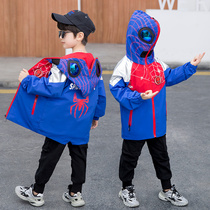 Boy Spider - Man coat 2022 new cartoon Altman windwear boy handsome lighting glasses tops