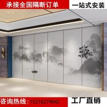 Hotel activity partition office hanging rail clapboard box mobile screen hotel folding sliding door high partition wall