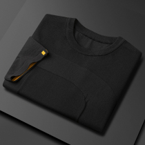 Knitted short-sleeved mens fashion new jacquard embroidery pullover round neck half sleeve t-shirt casual base shirt new top
