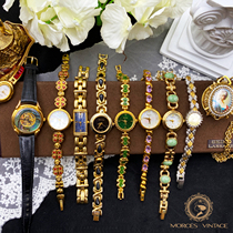 Vintage Overseas vintage antique jewelry Color treasure Rhinestone Pearl embossed mens and womens bracelets Bracelet watch gifts 1