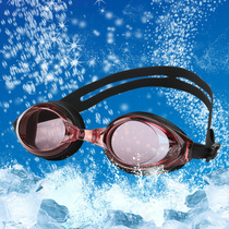 New adult men and women waterproof anti-fog HD swimming glasses flat light plating training myopia around different degrees