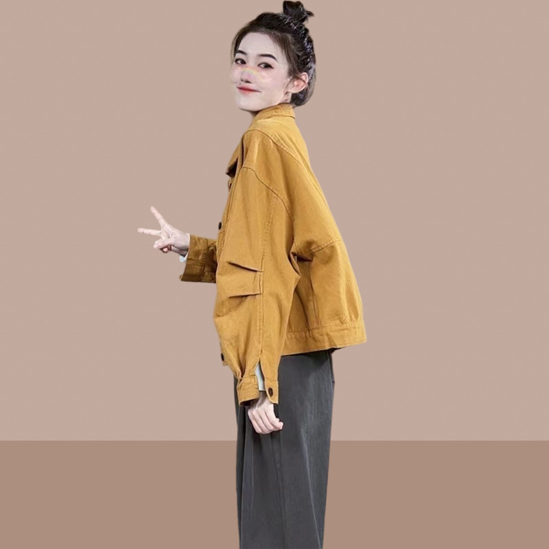 2023 Spring and Autumn New Women's Short Coat Work Clothes Denim Popular Short Short Top Women's Jacket Fashionable