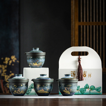 Quick Guest Cup Ceramic Travel Tea Set Carrying Bag Tea Kung Fu Tea Cup Single Pot One Cup Teapot Gift Box