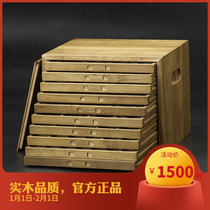 Old Qian Zhuang ten layers of fragrant camphor wood coin containing box