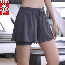 Summer fat mm large fitness speed dry high waist yoga anti - walking five - point shorts 200 pounds of lax wear exercise