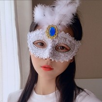 Net red half face mask ancient style female Chinese style adult masquerade lace sex eye mask shake sound same performance