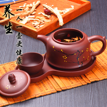 Hand-painted Kung Fu soup pot hotel club Teahouse custom tableware three sets of purple sand health Kung Fu soup pot stew pot