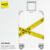 (Big Zhang) 2 oversized off white personality tide luggage sticker suitcase Wall waterproof glass