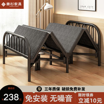 Folding sheets People use lunch break bed Strong and durable double nap bed Portable small bed rental house simple bed