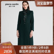 Pilkadan womens clothing 2020 autumn and winter new green medium and long cashmere coat temperament coat P84CL08G0