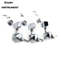 Folk guitar semi-closed string knob Universal chord silver wooden guitar string twist uploader 1 Set 6 accessories