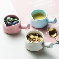 Mini milk cup with handle Milk pot Milk pot Ceramic milk cup with handle Coffee and milk cup Western tableware Juice bucket