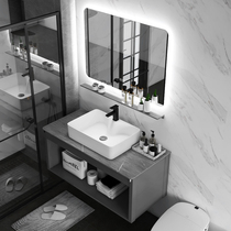 Bathroom cabinet combination rock slab basin small apartment bathroom washbasin washbasin wall-mounted washbasin one basin