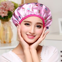 Bath thickened waterproof shower cap Bath cooking cooking oil-proof head cover kitchen double cap cute shower cap female