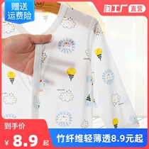 Baby Conjoined Clothes Summer Thinly Long Sleeves Newborn Toddler Khaseon Baby Bamboo Fiber Pajamas Air Conditioning Suit Summer Dress
