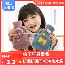 Plush hot compress hand warmer hot water bag water injection to warm belly size mini warm water bag water lovely female students