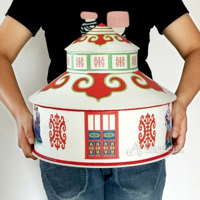 Mongolian characteristic crafts Yurt storage box Ethnic minority gifts supplies decorations Red