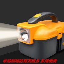 Portable flashlight multi-function probe portable lamp storage box plastic large finishing box household car tool collection