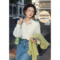 Xu Daqing Retro French Bubble Sleeve Shirt Womens Autumn White Loose Short Premium Blouse