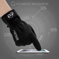 Videry winter fleece gloves mountaineering hike windproof cold anti-skid riding touch screen men and women warm sub-finger type