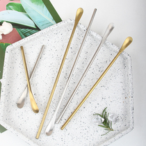 Houyang 304 stainless steel Japanese-style long-handled mixing stick coffee spoon creative ice spoon mixing stick honey spoon