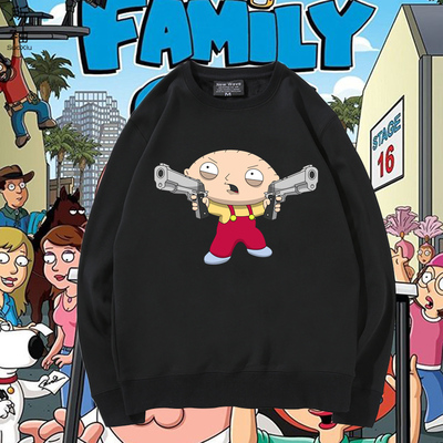 taobao agent Anime spoof home cover the cool family dumpling surrounding round neck sweater men and women loose autumn and winter cartoon painful clothes in