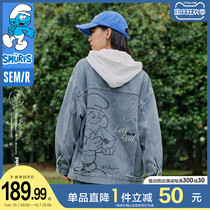 (Smurfs) Semir denim coat women thin 2021 Spring and Autumn New loose jacket Korean version of lovers tide