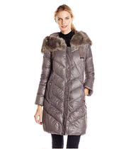  T Tahari Womens medium and long hooded waterproof down jacket 64846T-T5 US Direct Mail