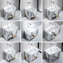 Home balcony Nordic mop pool toilet floor-standing mop pool large small mop wash groove high foot basin