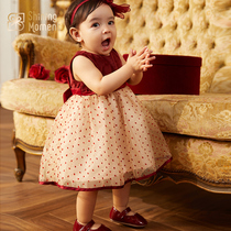 ShiningMoment baby one-piece dress for dress red princess dresses dress fluffy dress Birthday Gown