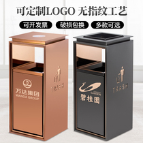 Customized stainless steel trash can Hotel lobby mall vertical elevator entrance outdoor commercial with ashtray