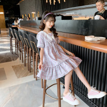 Girls summer dress 2021 new summer foreign style net red childrens skirt college wind big child princess dress
