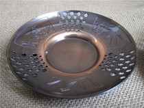 Japan return to Showa period fine pure copper tea tray made by Momoyama Ancient color Yingjuntang