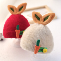 Baby hat autumn and winter infant wool cap newborn baby cute princess cap 0-1 year warm hat