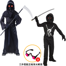 Halloween children costume Reaper Sickle Cloak Vampire Ninja Horror Skull Reaper Ghost Funny Dress