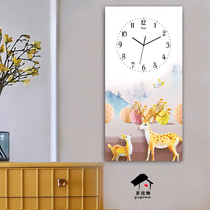  Rectangular Nordic pastoral American wall clock living room Dining room creative personality Modern simple fashion wall clock mute