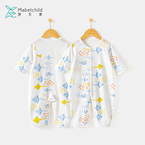 Inexplicable baby conjoined clothes Summer thin cotton 70% pyjamas short sleeve long pants baby clothes baby summer dress