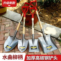 Shovel outdoor household digging wood handle agricultural tools fire shovel car pendant shovel thickened gardening and cauliflower tools