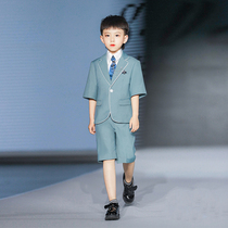 Boy suit suit summer 2021 New British childrens catwalk dress host small suit piano performance