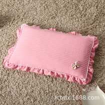 New Products Spot Washed Cotton Pillowcase Pure Color Korean version Buckwheat Health Care Pillow Headgear Clip Cotton Pillow Leather Pillowcase