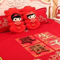 Wedding doll ornaments a pair of press wedding bedding bedding gifts doll wedding high-end bedside wedding room Golden Boy